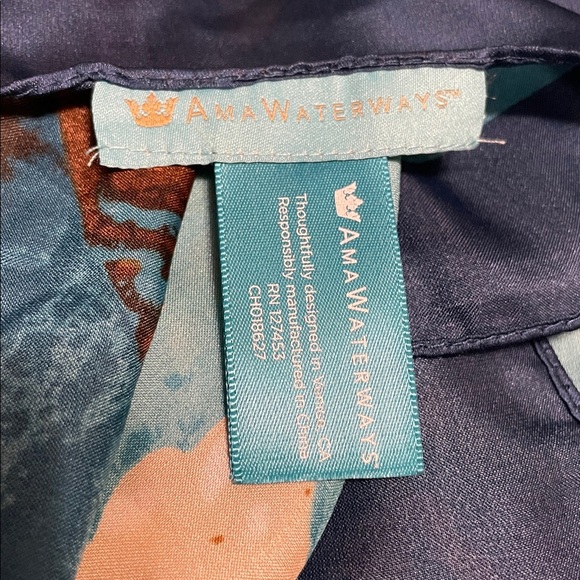 Vibrant Teal Floral Women's Scarf - Picture 3 of 4